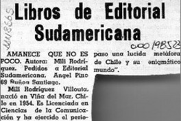 Libros de Editorial Sudamericana  [artículo].
