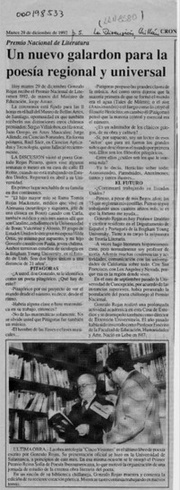 Un nuevo galardón para la poesía regional y universal