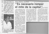 "Es necesario romper el mito de la capital"  [artículo].