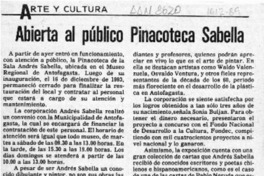 Abierta al público Pinacoteca Sabella  [artículo].