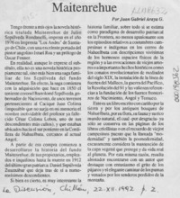 Maitenrehue  [artículo] Juan Gabriel Araya G.