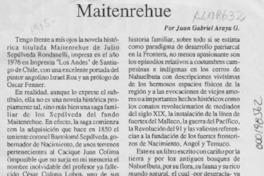 Maitenrehue  [artículo] Juan Gabriel Araya G.