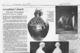 Editorial Universitaria presenta nuevos títulos  [artículo].