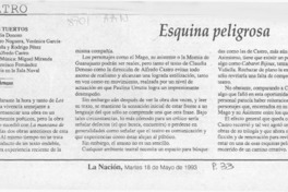 Esquina peligrosa  [artículo] Hans Erhmann.