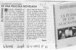 Estreno de una película novelada  [artículo] Ratina.