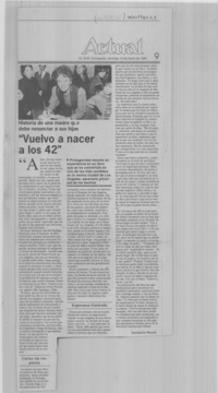 "Vuelvo a nacer a los 42"