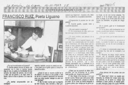 Francisco Ruiz, poeta liguano  [artículo].