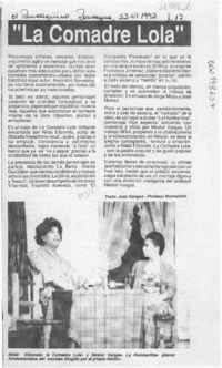 "La comadre lola"  [artículo] Juan Gangas.