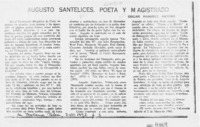 Augusto Santelices, poeta y magistrado  [artículo] Oscar Ramírez Merino.