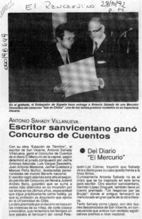 Escritor sanvicentano ganó concurso de cuentos  [artículo].