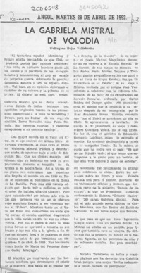 La Gabriela Mistral de Volodia  [artículo] Wellington Rojas Valdebenito.