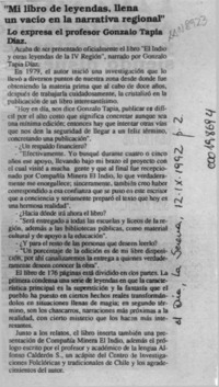 "Mi libro de leyendas, llena un vacío en la narrativa regional"  [artículo].