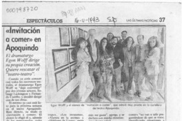 "Invitacion a comer" en Apoquindo  [artículo].