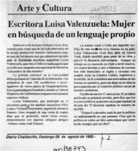 Escritora Luisa Valenzuela, mujer en búsqueda de un lenguaje propio