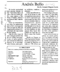 Andrés Bello  [artículo] Germán Villagrán García.