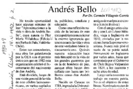 Andrés Bello  [artículo] Germán Villagrán García.