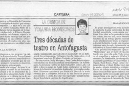 Tres décadas de teatro en Antofagasta  [artículo] Yolanda Montecinos.
