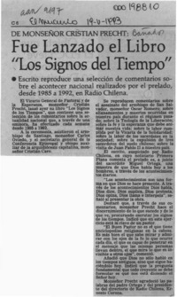 Fue lanzado el libro "Los signos del tiempo"  [artículo].
