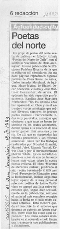 Poetas del norte  [artículo].