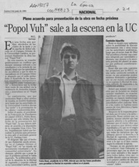 "Popol Vuh" sale a la escena en la UC  [artículo] M. G.