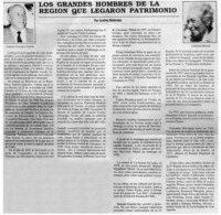 Los grandes hombres de la región que legaron su patrimonio