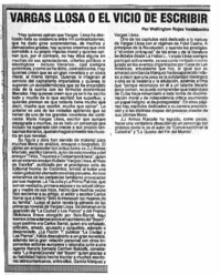 Vargas Llosa o el vicio de escribir  [artículo] Wellington Rojas Valdebenito.