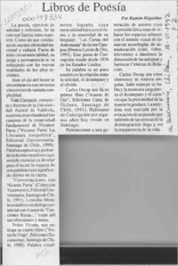 Libros de poesía  [artículo] Ramón Riquelme.