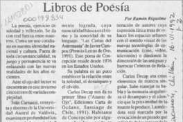 Libros de poesía  [artículo] Ramón Riquelme.
