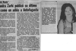 Alejandra Zarhi publicó su último libro como un adiós a Antofagasta  [artículo].