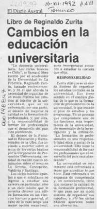 Cambios en la educación universitaria  [artículo].