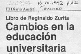 Cambios en la educación universitaria  [artículo].