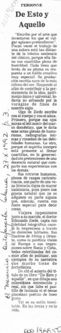 De esto y aquello  [artículo] Personne.