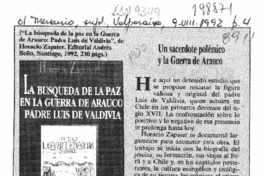 Un Sacerdote polémico y la guerra de Arauco  [artículo].