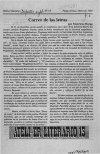 Correo de las letras  [artículo] Mauricio Murga.