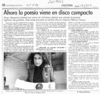Ahora la poesía viene en disco compacto  [artículo] Paloma Martínez.