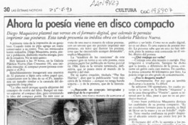 Ahora la poesía viene en disco compacto  [artículo] Paloma Martínez.