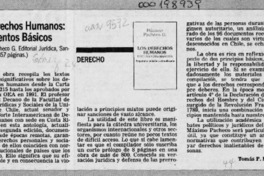 Los derechos humanos, documentos básicos  [artículo] Tomás P. Mac Hale.