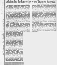 Alejandro Jodorowsky y su trampa sagrada  [artículo] Wellington Rojas Valdebenito.