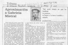 Aproximación a Gabriela Mistral  [artículo] Federico Tatter.
