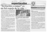 "Invitación a comer" es un fiel espejo de la vida  [artículo] Italo Passalacqua C.