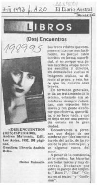 (Des)encuentros  [artículo] Helder Binimelis.