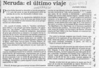 Neruda, el último viaje  [artículo] Lautaro Robles.