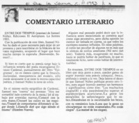 Entre dos tiempos  [artículo] Manuel Cabrera.