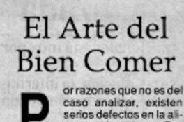 El Arte del bien comer