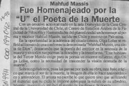 Fue homenajeado por la "U" el poeta de la muerte  [artículo].