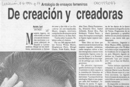 De creación y creadoras  [artículo] Marietta Santi.