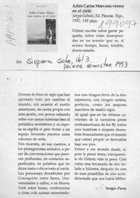 Adiós Carlos Marx, nos vemos en el cielo  [artículo]Sergio Parra.