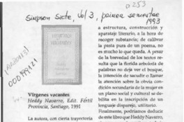 Vírgenes vacantes  [artículo] Omar López.
