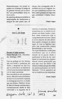 Desde el lado oscuro  [artículo] Omar López.