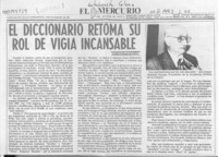 El diccionario retoma su rol de vigía incansable  [artículo] Nahun Díaz Acosta.